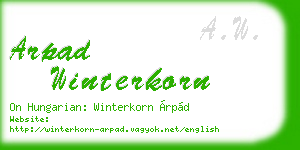 arpad winterkorn business card